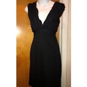 ✨Max Studio Black and Cream Ruffle Top Dress